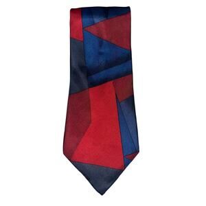 ENRICO GUCCINI Designer Neck Tie Geometric Multi-Color 100% Silk